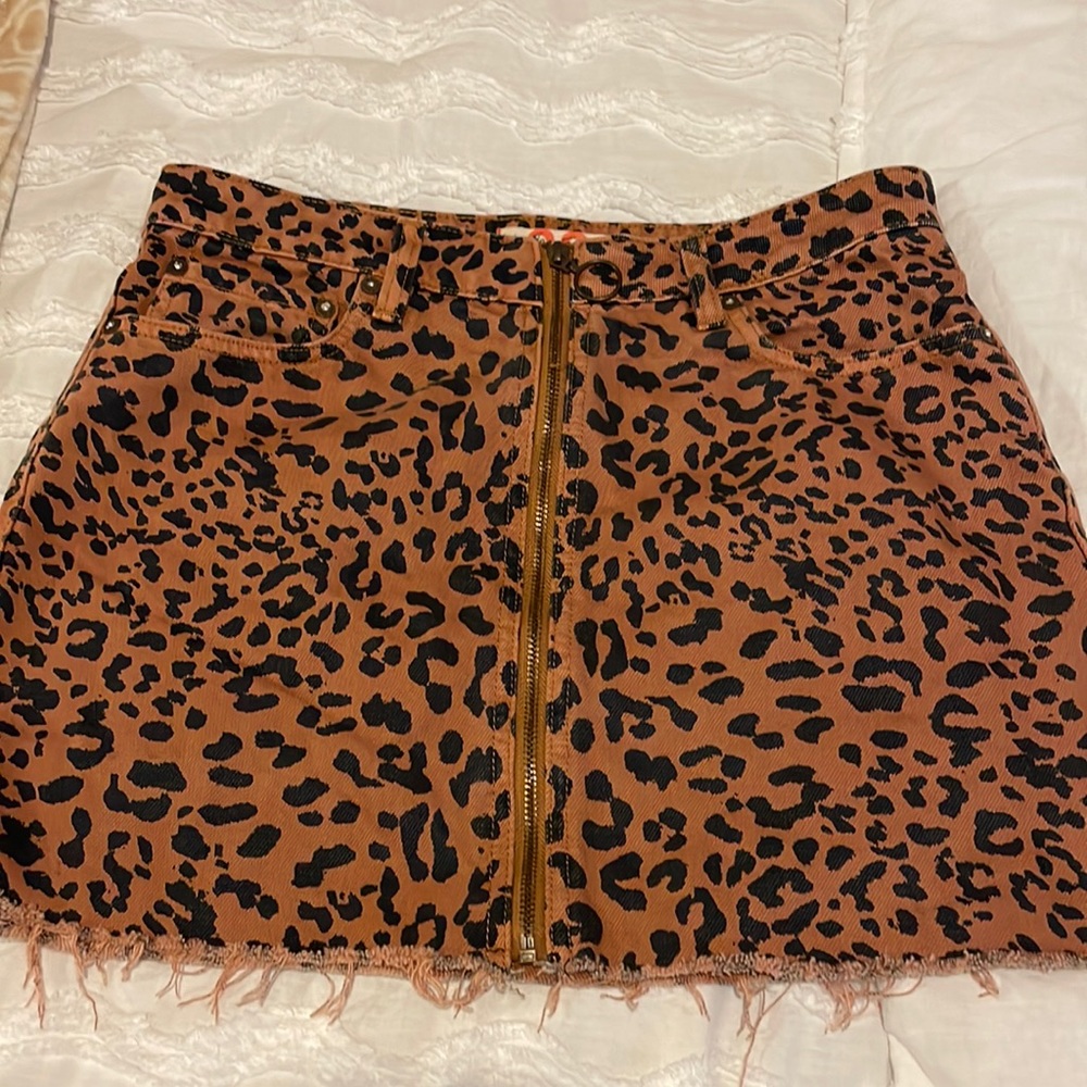 Free People Leopard Skirt